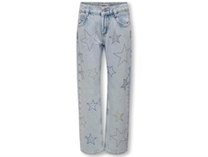 Kids ONLY light blue denim star straight dad jeans